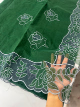 NetKota Applique work saree  MSH110- Green