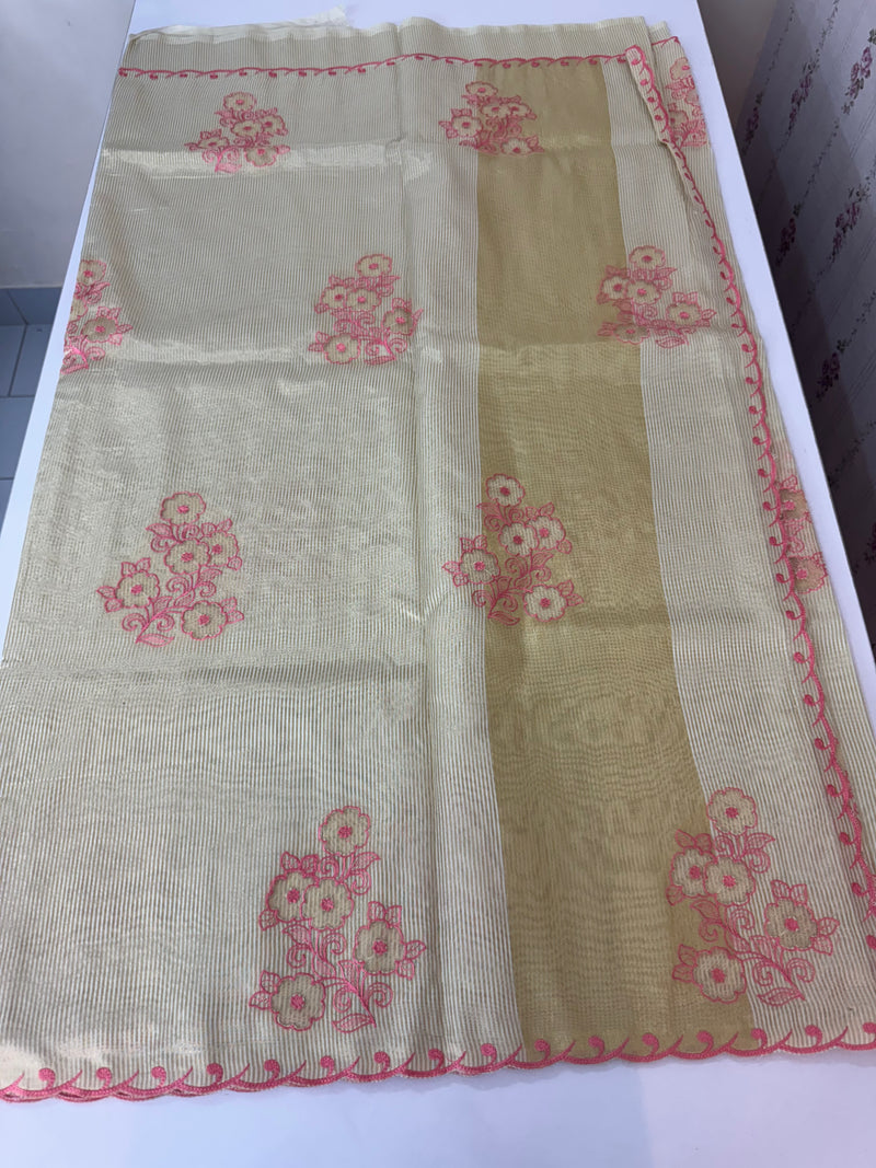 Tissue mix Soft silk saree with applique work MS8146