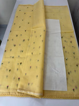 Kota checks saree with embroidery MS7679(1) Yellow