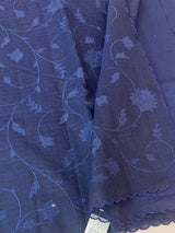 Kota silk cotton saree with applique work MS81788 -DarkBlue