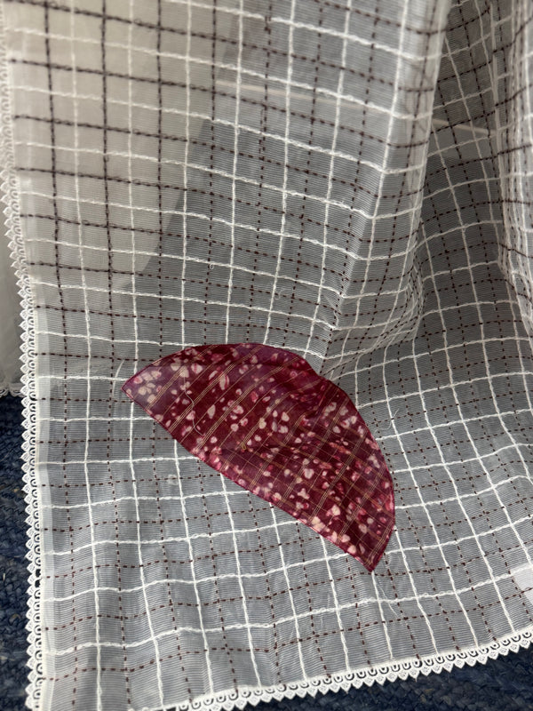 Plain Supernet saree with kanta work on pallu MCJ5123- White