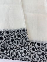 Kota silk saree with embroidery MSB643 White & Black