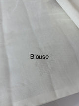 Supernet saree with cross stitch embroidery MCJ874 white & Red