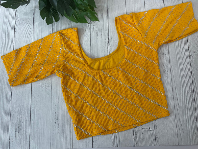 Stretchable Readymade blouse with sequence work- MSBL