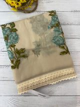Viscose organza saree with cross stitch embroidery MS5089