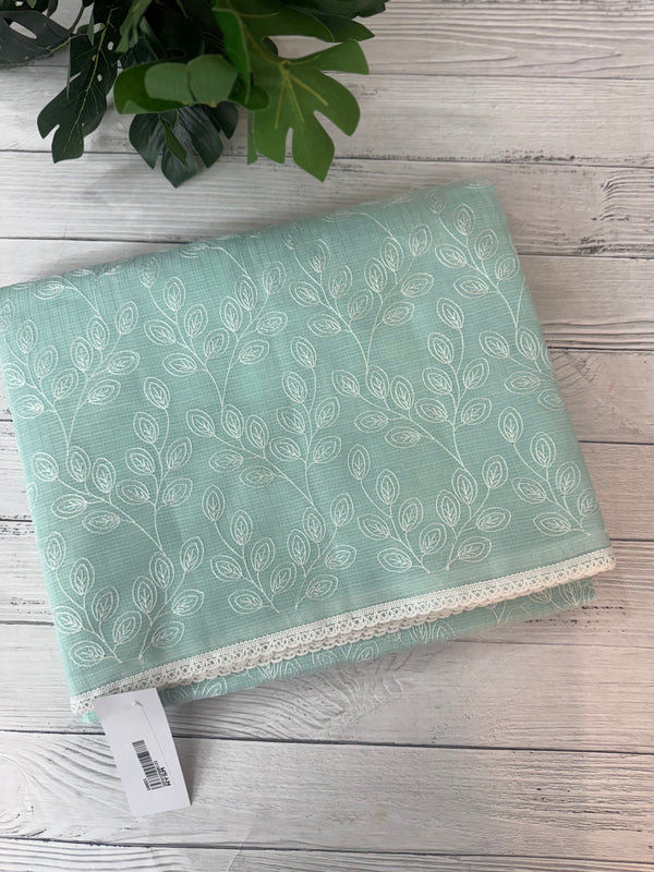 Kota cotton silk embriodery saree MS1455- PastelBlue