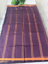 Mangalagiri Silk Cotton Saree with zari checks MS90321 Wine
