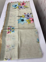 Digital printed semi Linen Saree MLS615