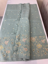 Applique and embroidery work 
 Kota Silk saree MSH118- PowderBlue