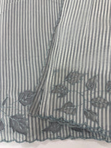 Striped Mul chanderi saree with net applique borders MSH987