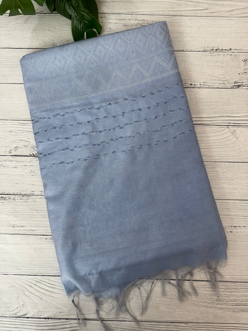 Bhagalpuri Semi tussar saree MS871 - PowderBlue