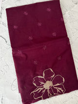 Organza saree with embroidery borders MOS4765 Wine