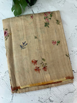 Pure desi tussar silk saree with kanta border- MTSB6