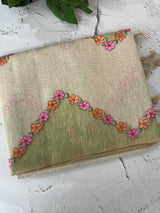 Soft Jute tissue saree with embroidery MJT671