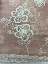 Crush Tissue Organza saree with embroidery - MS14799 PastelPeach