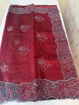 NetKota Applique work saree  MSH110- Maroon