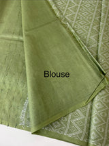 Bhagalpuri Semi tussar saree MS871- LeafGreen