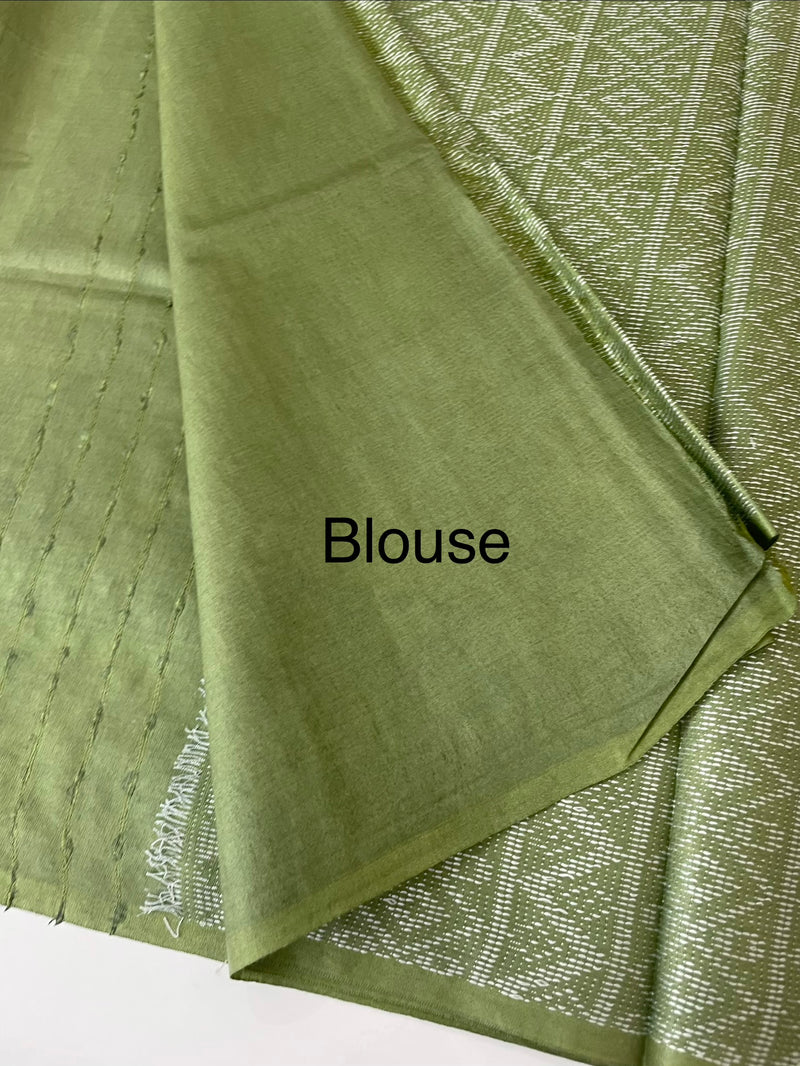 Bhagalpuri Semi tussar saree MS871- LeafGreen