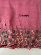 Crush Organza cutwork & embroidery saree MS7544- Pink