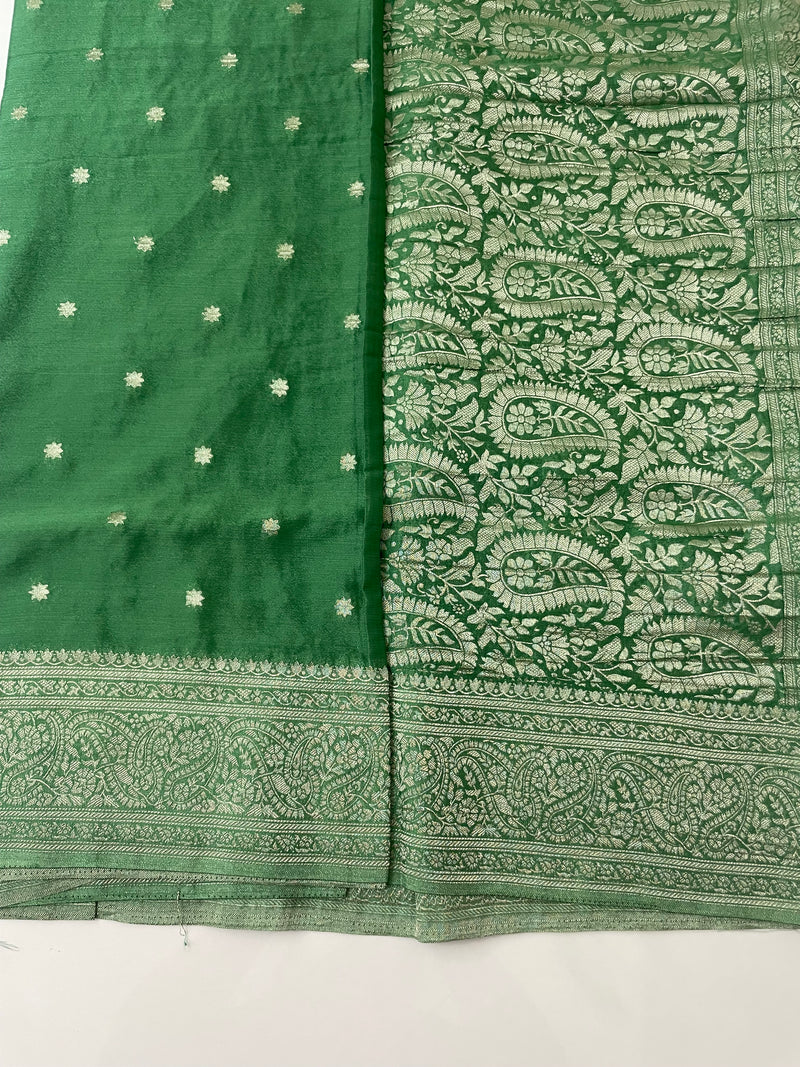 Banarasi Viscose georgette saree- MVBS214- JADE GREEN