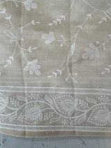 Blended tussar saree with embriodery - MS7399 Cream