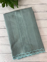 Soft tissue kota checks saree with applique work (2)- MSH5407  Pastel DuskyBlue