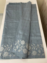 Blended Tussar silk saree with applique work- MSH200 DuskyBlue