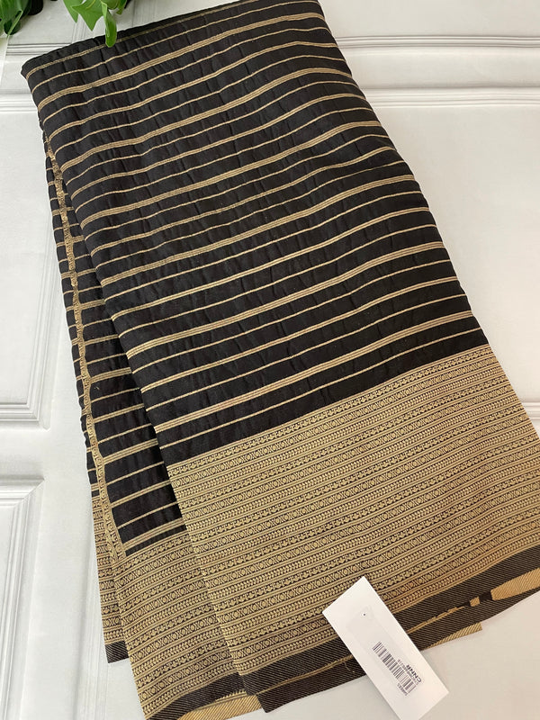 Semi banarasi Georgette saree - SYACNNR Black