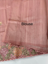 Blended tussar saree with cutwork border- MSHK695