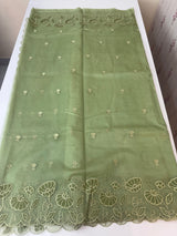 Viscose Organza saree with applique work-MSH103 DuskyGreen