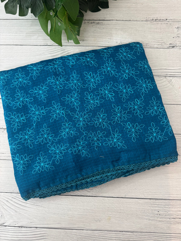 Soft kota checks saree with embroidery SDJCS21