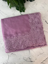 Soft Organza saree with embroidery sequins borders - MSH5778 Lavender