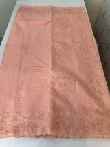Mul chanderi saree with applique borders MSH112 Peach 1