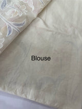 Soft mul chanderi saree with prints and embroidery MSH190 - Ivory