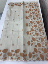 Tissue silk saree with applique work  MSH105