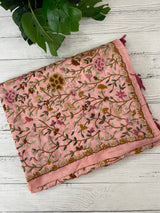 Kanta Handstitched Blended soft tussar silk saree MS90566- Peach