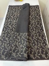 Soft kota silk saree with embriodery MS14808 - GreyishBlack