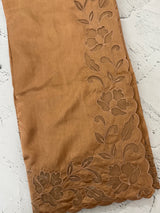 Semi silk saree with applique borders MSH231 CaramelPeach