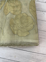 Organza saree with tissue applique work MS5081- Pastel DuskyGreen
