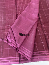 Soft organza saree with thread checks and sequence work MOS867 (12)