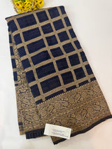 Semi banarasi Khaddi Georgette saree - MS1498 DarkBlue
