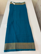 Crepe Banarasi viscose Georgette saree with brocade blouse MS953211- TealBlue