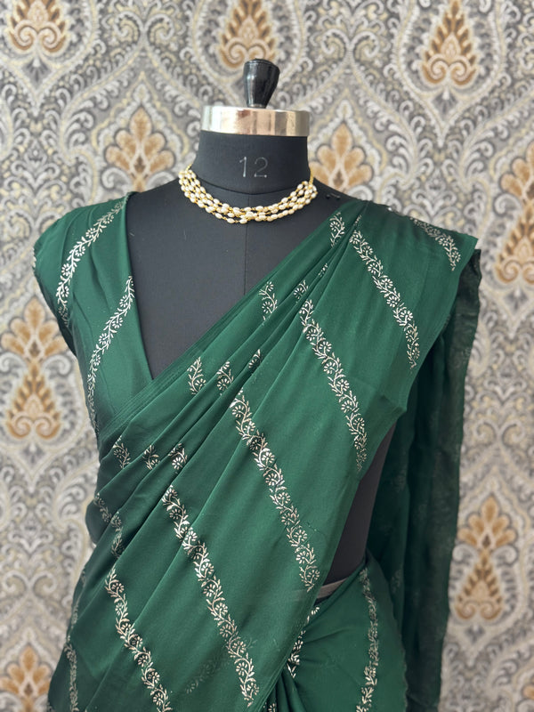 Georgette saree with foil prints MS1212
