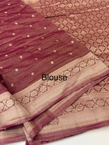 Banarasi crush georgette saree- MS1341 DuskyWine