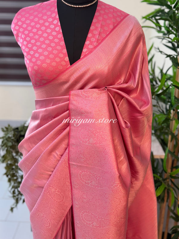 Pastel soft silk Saree - MKP926 CoralPink