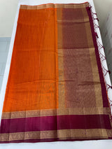Semi Jute silk sarees with contrast pallu & blouse MJL392