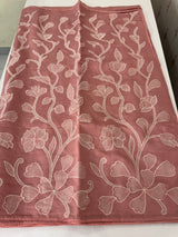 Blended Malai chanderi saree with applique work saree  MSM5676 - PeachPink