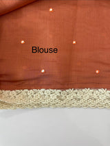 Blended Malai chanderi saree with lace borders MS5568