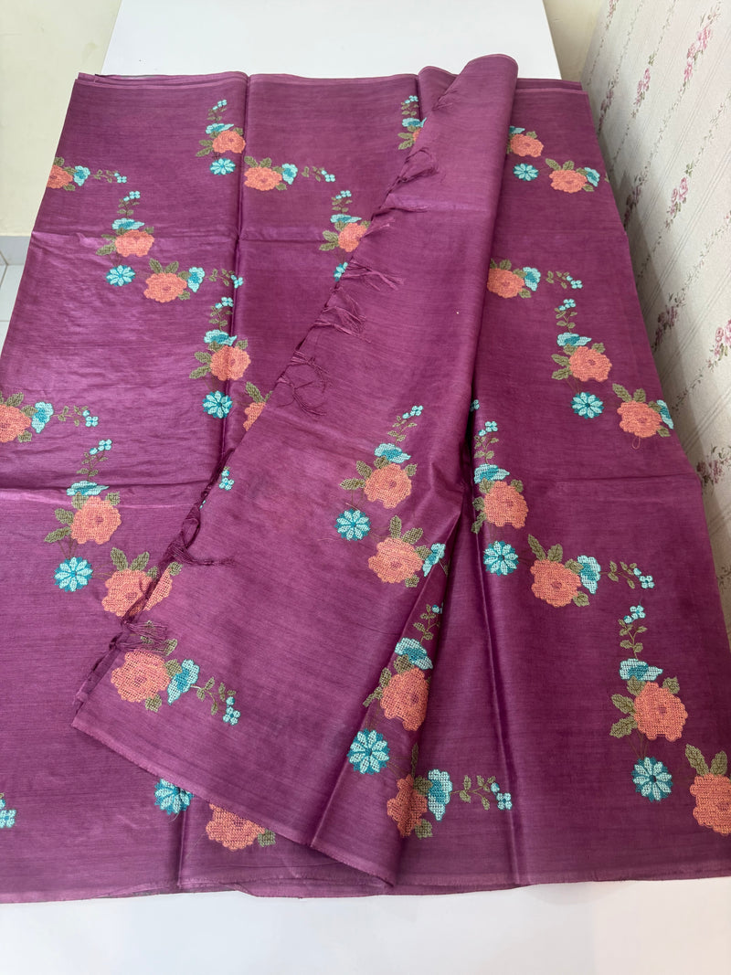 Pure desi tussar silk saree with embroidery- MTSS659 (14)