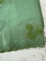 Organza saree with embroidery - MSH375 JadeGreen